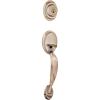 Kwikset Dakota Front Door Lock Handle and Deadbolt Set, Entry Handleset Exterior with Interior Door Knob, Antique Brass, Pick Resistant SmartKey Rekey Deadbolt Security(Antique Brass)
