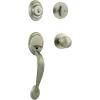 Kwikset Dakota Front Door Lock Handle and Deadbolt Set, Entry Handleset Exterior with Interior Door Knob, Satin Nickel, Pick Resistant SmartKey Rekey Deadbolt Security(Satin Nickel)