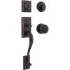 Kwikset Hawthorne Front Door Lock Handle and Deadbolt Set, Entry Handleset Exterior with Interior Door Knob, Venetian Bronze, Pick Resistant SmartKey Rekey Deadbolt Security, with Microban Protection(Venetian Bronze)