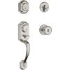 Kwikset Montara Front Door Lock Handle and Deadbolt Set, Entry Handleset Exterior with Interior Door Knob, Satin Nickel, Pick Resistant SmartKey Rekey Deadbolt Security(Satin Nickel)