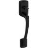 Kwikset Prague Front Door Handle No Lock, Entry Handleset Exterior with Interior Door Knob, Non-Locking, Matte Black, Deadbolt Not Included, with Microban Protection