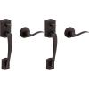 Kwikset Prescott Front Door Handle No Lock, Entry Handleset Exterior with Interior Reversible Handed Lever, Non-Locking, Satin Nickel, Deadbolt Not Included, with Microban Protection(Venetian Bronze)
