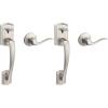 Kwikset Prescott Front Door Handle No Lock, Entry Handleset Exterior with Interior Reversible Handed Lever, Non-Locking, Satin Nickel, Deadbolt Not Included, with Microban Protection(Satin Nickel)