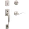 Kwikset Prescott Front Door Lock Handle and Deadbolt Set, Entry Handleset Exterior with Interior Reversible Lever, Satin Nickel, Pick Resistant SmartKey Rekey Deadbolt Security(Satin Nickel)