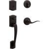 Kwikset Prescott Front Door Lock Handle and Deadbolt Set, Entry Handleset Exterior with Interior Reversible Lever, Satin Nickel, Pick Resistant SmartKey Rekey Deadbolt Security(Venetian Bronze)