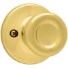 Kwikset Tylo Entry Door Knob with Lock and Key, Secure Keyed Handle Exterior, Front Entrance and Bedroom, Satin Nickel, Pick Resistant SmartKey Rekey Security and Microban(Polished Brass)