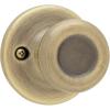 Kwikset Tylo Entry Door Knob with Lock and Key, Secure Keyed Handle Exterior, Front Entrance and Bedroom, Satin Nickel, Pick Resistant SmartKey Rekey Security and Microban(Antique Brass)