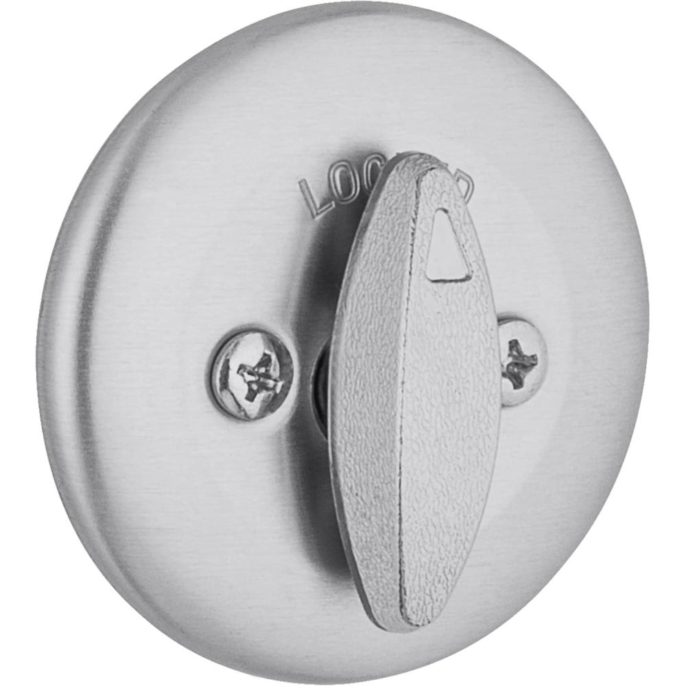 imageKwikset 663 Deadbolt Unkeyed Deadbolt Lock Satin Chrome Round Interior Turn Piece for Front Entry Door with Latch and Adapter No Exterior AssemblySatin Chrome