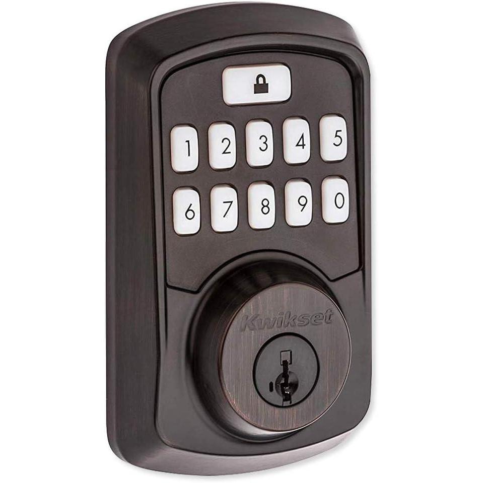 imageKwikset 99420002 Aura Bluetooth Programmable Keypad Door Lock Deadbolt Featuring SmartKey Security Venetian BronzeVenetian Bronze