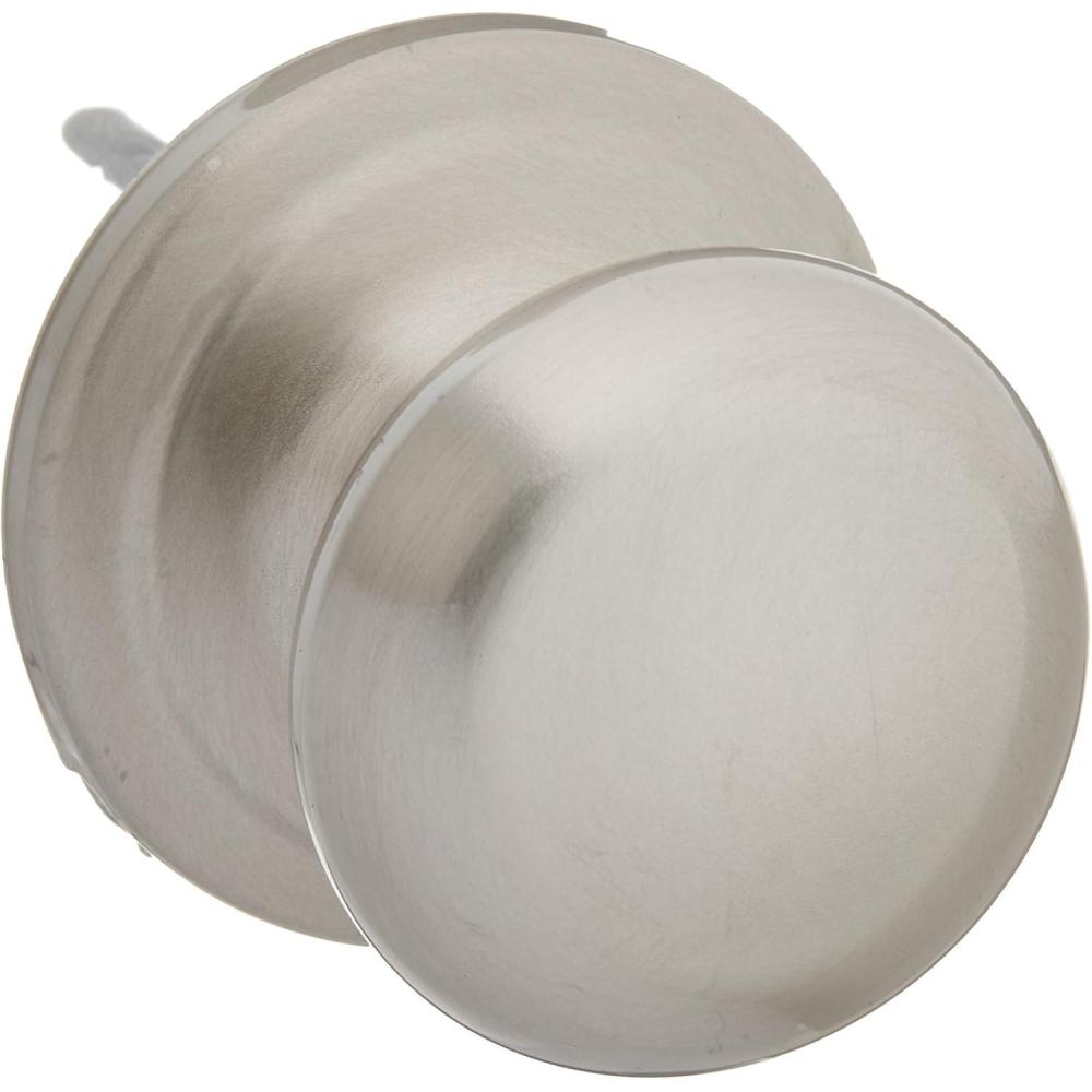 imageKwikset Hancock Interior Passage Door Knob Handle For Closet and Hallway Doors NonLocking Doorknob in Satin Nickel with Microban Protection