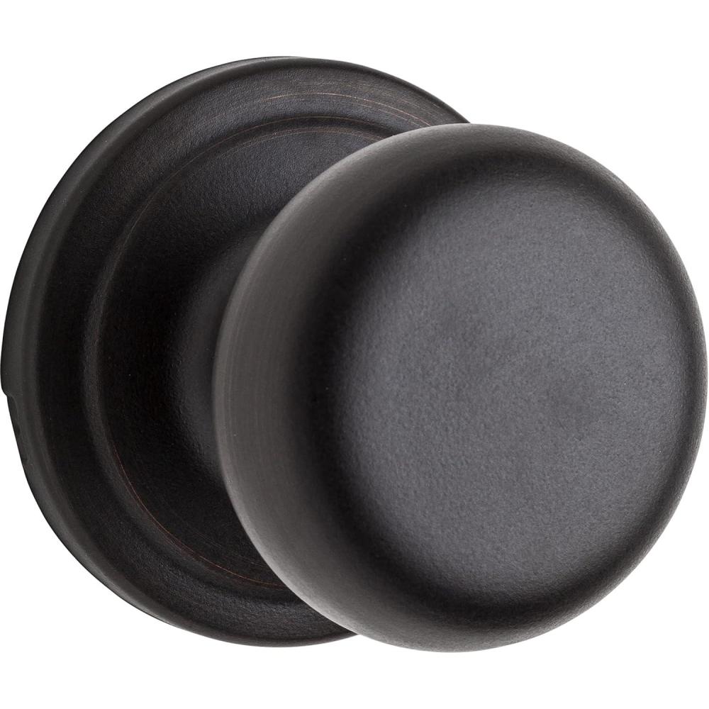 imageKwikset Hancock Interior Passage Door Knob Handle For Closet and Hallway Doors NonLocking Doorknob in Venetian Bronze with Microban Protection1 Count Pack of 1