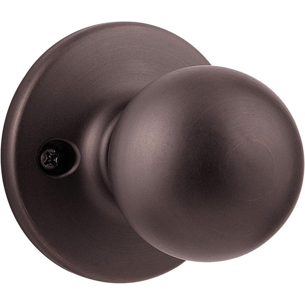 imageKwikset Polo Dummy Door Knob Single Sided Handle for Closets French Double Doors and Pantry Satin Nickel NonTurning Interior PushPull Door Knob with Microban ProtectionVenetian Bronze