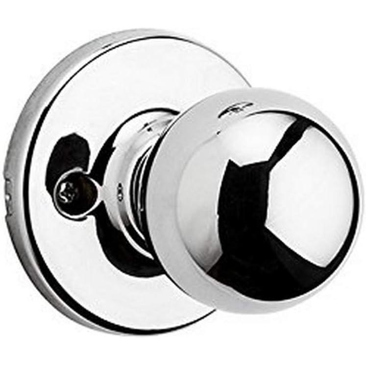 imageKwikset Polo Dummy Door Knob Single Sided Handle for Closets French Double Doors and Pantry Satin Nickel NonTurning Interior PushPull Door Knob with Microban ProtectionPolished Chrome