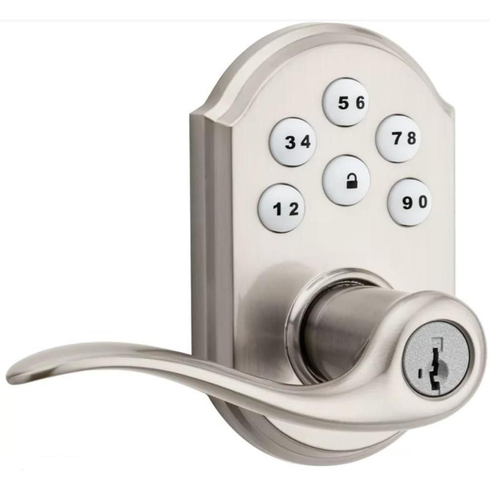 imageKwikset Smartcode 912 ZWave Plus Keypad Lever Deadbolt Door Lock OneTouch Locking and AutoLock Enabled with Reversible Tustin Levers and SmartKey Security Satin NickelSatin Nickel