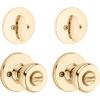 Kwikset 242 Tylo Entry Knob and Single Cylinder Deadbolt Project Pack in Polished Brass(Polished Brass)