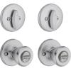 Kwikset 242 Tylo Entry Knob and Single Cylinder Deadbolt Project Pack in Polished Brass(Satin Chrome)