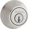 Kwikset 660 Deadbolt Deadbolt Lock, Polished Chrome Round Exterior Keyed Front Entry Door, Single Cylinder Dead Bolt(Satin Nickel)