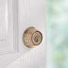 Kwikset 660 Deadbolt Deadbolt Lock, Satin Chrome Round Exterior Keyed Front Entry Door, Single Cylinder Dead Bolt(Antique Brass)
