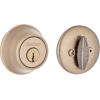 Kwikset 660 Deadbolt Deadbolt Lock, Satin Chrome Round Exterior Keyed Front Entry Door, Single Cylinder Dead Bolt(Antique Brass)