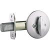 Kwikset 663 Deadbolt Unkeyed Deadbolt Lock, Satin Chrome Round Interior Turn Piece for Front Entry Door, with Latch and Adapter, No Exterior Assembly(Satin Chrome)