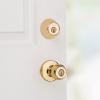 Kwikset 690P 5 CP Single Cylinder Deadbolt Combo Pack with Polo Entry Knob in Antique Brass(Polished Brass)