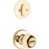 Kwikset 690P 5 CP Single Cylinder Deadbolt Combo Pack with Polo Entry Knob in Antique Brass(Polished Brass)