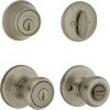 Kwikset 690T 5 SMT 6AL RCS 690 Tylo Keyed Entry Knob and Single Cylinder Deadbolt Comob Pack, Antique Brass