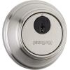 Kwikset 817 Deadbolt Deadbolt Lock, Venetian Bronze Round Exterior Keyed Front Entry Door, Pick Resistant SmartKey Rekey Security, Single Cylinder Dead Bolt(Satin Nickel)