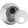 Kwikset 817 Deadbolt Deadbolt Lock, Venetian Bronze Round Exterior Keyed Front Entry Door, Pick Resistant SmartKey Rekey Security, Single Cylinder Dead Bolt(Satin Chrome)