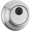 Kwikset 817 Deadbolt Deadbolt Lock, Venetian Bronze Round Exterior Keyed Front Entry Door, Pick Resistant SmartKey Rekey Security, Single Cylinder Dead Bolt(Satin Chrome)