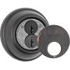 Kwikset 817 Deadbolt Deadbolt Lock, Venetian Bronze Round Exterior Keyed Front Entry Door, Pick Resistant SmartKey Rekey Security, Single Cylinder Dead Bolt(Venetian Bronze)