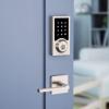 Kwikset 916 Contemporary Touchscreen SmartCode Electronic Deadbolt Smart Lock featuring SmartKey Security and ZigBee 3.0 Technology in Satin Nickel