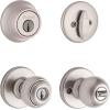 Kwikset 96900-320 Polo Entry Knob and Single Cylinder Deadbolt Combo Pack in Satin Nickel(Satin Nickel)