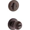 Kwikset 96900-320 Polo Entry Knob and Single Cylinder Deadbolt Combo Pack in Satin Nickel(Venetian Bronze)