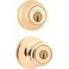Kwikset 96950-164 695T5CP6ALRCSK6 Tylo Entry Knob, Antique Brass(Polished Brass)