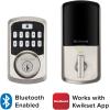 Kwikset 99420-002 Aura Bluetooth Programmable Keypad Door Lock Deadbolt Featuring SmartKey Security, Venetian Bronze(Satin Nickel)