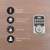 Kwikset 99420-002 Aura Bluetooth Programmable Keypad Door Lock Deadbolt Featuring SmartKey Security, Venetian Bronze(Satin Nickel)