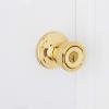 Kwikset Abbey Interior Privacy Door Knob with Lock, Door Handle For Bathroom and Bedroom, Polished Brass Keyless Turn Lock Doorknob(Polished Brass)