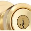 Kwikset Abbey Interior Privacy Door Knob with Lock, Door Handle For Bathroom and Bedroom, Polished Brass Keyless Turn Lock Doorknob(Polished Brass)