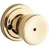 Kwikset Abbey Interior Privacy Door Knob with Lock, Door Handle For Bathroom and Bedroom, Polished Brass Keyless Turn Lock Doorknob(Polished Brass)