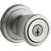 Kwikset Abbey Interior Privacy Door Knob with Lock, Door Handle For Bathroom and Bedroom, Polished Brass Keyless Turn Lock Doorknob(Satin Chrome)