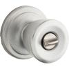 Kwikset Abbey Interior Privacy Door Knob with Lock, Door Handle For Bathroom and Bedroom, Polished Brass Keyless Turn Lock Doorknob(Satin Chrome)