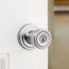 Kwikset Abbey Interior Privacy Door Knob with Lock, Door Handle For Bathroom and Bedroom, Polished Brass Keyless Turn Lock Doorknob(Satin Chrome)
