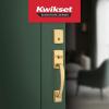 Kwikset Brentford Front Door Lock Handle and Deadbolt Set, Entry Handleset Exterior with Sedona Reversible Lever, Satin Brass, Pick Resistant SmartKey Rekey Deadbolt Security, with Microban Protection(Satin Brass)