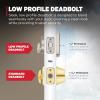 Kwikset Brentford Front Door Lock Handle and Deadbolt Set, Entry Handleset Exterior with Sedona Reversible Lever, Satin Brass, Pick Resistant SmartKey Rekey Deadbolt Security, with Microban Protection(Satin Nickel)