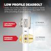 Kwikset Brentford Front Door Lock Handle and Deadbolt Set, Entry Handleset with Trafford Reversible Lever, Matte Black, Pick Resistant SmartKey Rekey Deadbolt Security, with Microban Protection(Satin Nickel)
