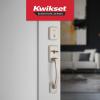 Kwikset Brentford Front Door Lock Handle and Deadbolt Set, Entry Handleset with Trafford Reversible Lever, Matte Black, Pick Resistant SmartKey Rekey Deadbolt Security, with Microban Protection(Satin Nickel)