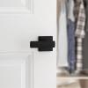 Kwikset Breton Interior Passage Door Handle, Lever for Closet and Hallway Doors, Reversible Non-Locking Handle Lever, Matte Black Finish