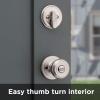 Kwikset Cameron Keyed Entry Door Knob and Single Cylinder Deadbolt Combo Pack with Microban Antimicrobial Protection featuring SmartKey Security in Satin Nickel(Satin Nickel)