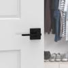 Kwikset Casey Dummy Door Handle 2 Pack, Single Sided Lever for Closets, French Double Doors, and Pantry, Matte Black Non-Turning Reversible Interior Push/Pull Lever, with Microban Protection